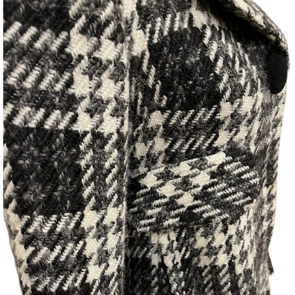 Laundry by Design Houndstooth Pea Coat Wool Blend Velvet Button Size 10 - Picture 4 of 10